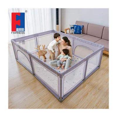 Fairness Playpen Home Indoor Playground Baby Bed Fence Foldable Cushion Cot Oxford Cloth