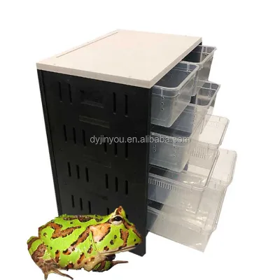 Small PVC Stacked Combination Pet Cage Horned Frog Tortoise Spider Gecko Guard Palace Reptile Enclosure