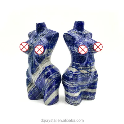 Big Size Crystal Crafts Lapis Lazuli Female Mannequin Torso Goddess Model Crystal Body for Decoration