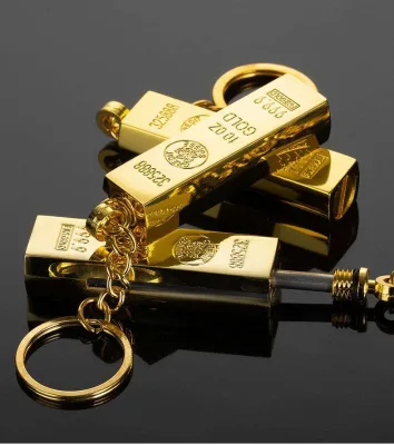 Vintage Kerosene Lighter Match Key Chain Gold bar Shaped  Portable Other Lighter