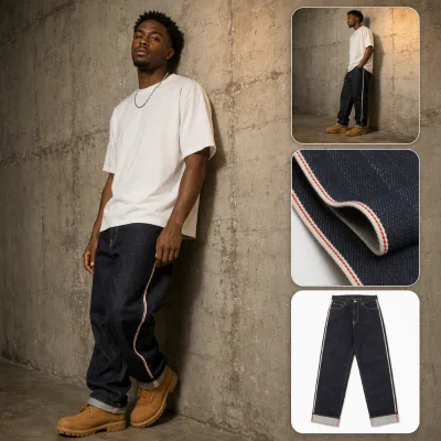 Cut and Sew Selvedge Denim Jeans Indigo Raw Japanese Selvedge Denim Fabric Stitch Unwashed Heritage Premium Jeans Denim Pria