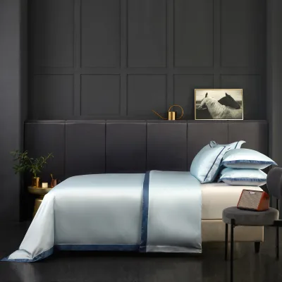 High Quality Custom Comfortable 400TC Bedding Sets 4-Piece Solid Color Fabric Washable Home Textiles Wholesale