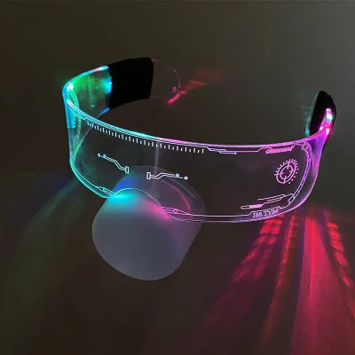 Led Glasses for Parties Light up Glasses LED Visor Cyberpunk Futuristic Luminous Rave Glasses