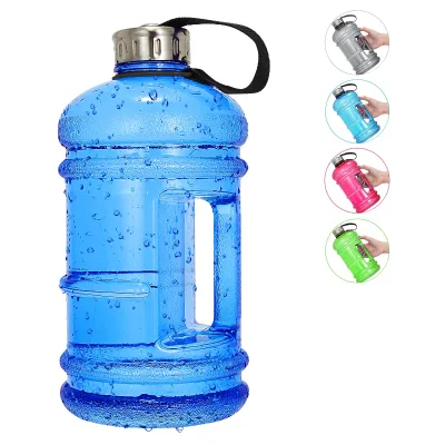 Multiple Sizes Leakproof Flip Top Plastic Water Bottle Wide Mouth Gym Fitness Jug Gallon Water Bottle for Sports Use