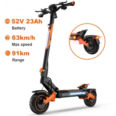 Electric Scooter Adults 91KM Long Range 52V 23Ah Battery E Scooter Turn Signal Dropship 1100W Brushless Motor