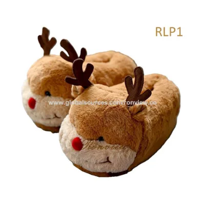 OEM cute animal plush slipper for lady indoor use, various velvet design for option
