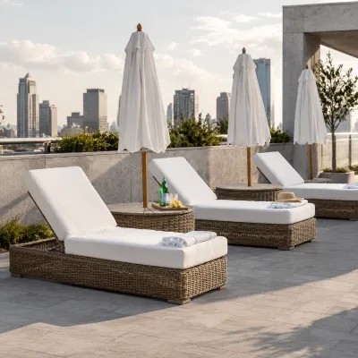 Energy Efficient Eco Conscious Wicker Sun Lounger Featuring Recycled PE Rattan Powder Coated Aluminum Frame 5 Tier Adjustable