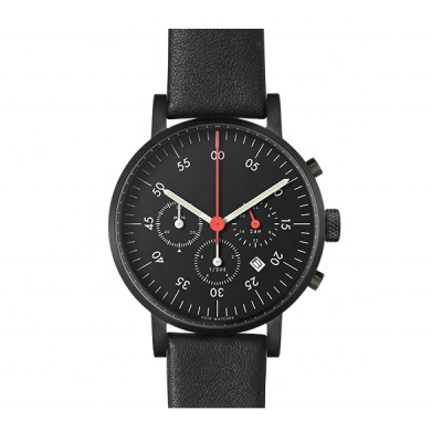 Minimalist Chronograph Watch Black Dial Stainless Steel Classic Case Watches Men Wrist Brand