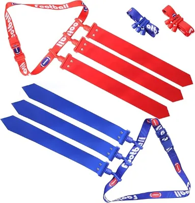 Flag Football Belts with Two Flags Custom Flags Adjustable  Buckle Belt for  for Kids Youth Adults Players