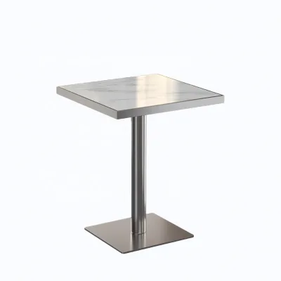 Modern Stainless Steel Restaurant Tables and Chairs Eco-Friendly Commercial Dining Furniture for Cafeteria Bar Booth Seating
