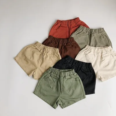 Hot Selling Wholesale Custom 2025 Fashion Kids Pant 7 Candy Colors Short Pants for Boys
