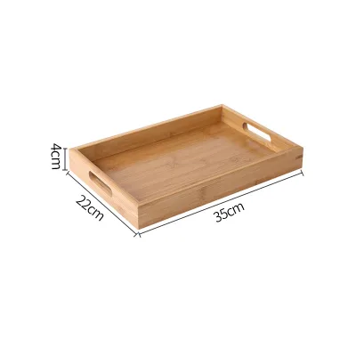 Wholesale Eco-friendly Modern Brown Rectangular Bamboo Large Serving Plate Fast Food Serving Trays