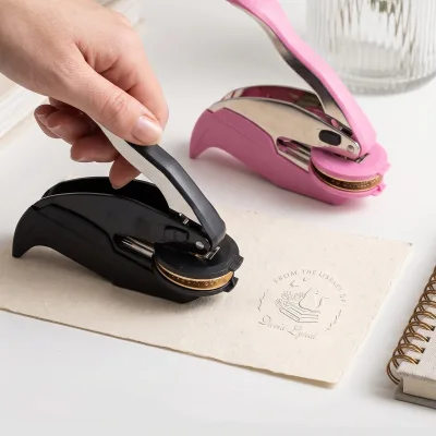 Trodat Office Embossing Brass Hand Press Embosser for Envelope Name Card Certificate Manual Steel Embossing Machine