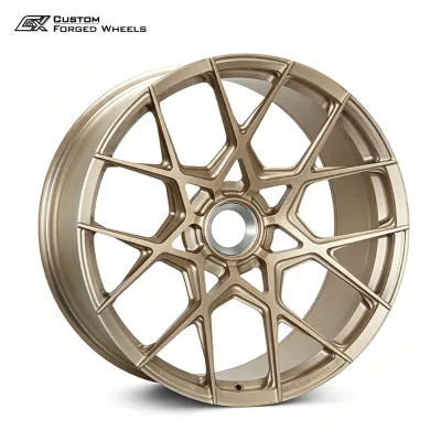 Patina Gold 1 Piece Forged Multi Spoke Wheel 7-16J Width 19 20 21 22 23 24 Inch Multi PCD for Maserati Bentley Rolls Royce
