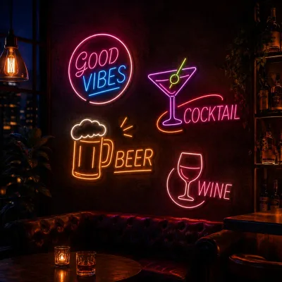Commercial Bar Logo Lighting Long Lifespan Neon Sign Silicone Neon Flex LED Neon Flex for Durable Wall Signs for Menu Walls