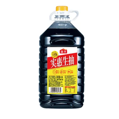 Authentic Chinese Halal Soy Sauce 4.9L Bulk Buy Manufacturer Direct Supply Popular Haitian Condiment in Bottle Packaging