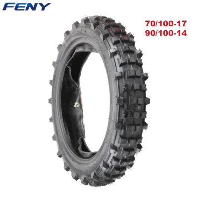 New 70/100-17 Front & 90/100-14 Rear Dirt Bike Tire and Inner Tube Set Deep Tread Off-Road