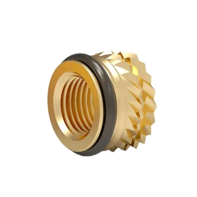 Good Sealing Metric Nuts Brass Hot Melt Insert Knurled Nut Thread Heat Mold With O-Ring Special Used Threaded Insert