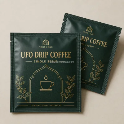 Custom Printed Aluminum Foil Coffee Sachet Bags Zipper Top UV Protection Moisture Resistant Heat Sealable OEM Service for Coffee
