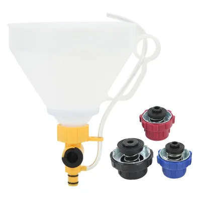 Radiator Coolant Refill Funnel Spill Proof Engine Cooling System Filling Kit with 3 Adapters Replacement for Ford