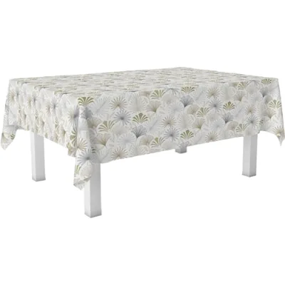 Haushead Square Solid PVC Tablecloth 100x140cm Waterproof Stain-Resistant Easy Care Durable China Origin PALMITO Beige