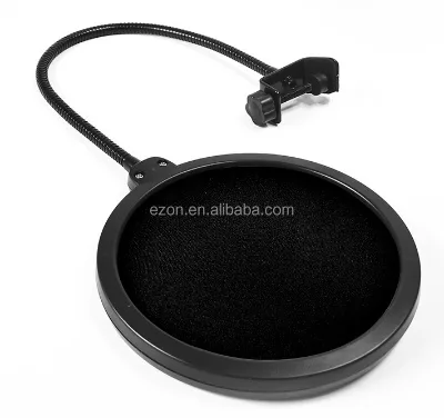 Professional Condenser Microphone with Pop Filter/Shield Noise Cancelling Adjustable & Rotating Plastic+Metal Construction