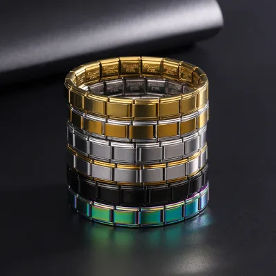 Hot Selling Stainless Steel Elastic Male Multi-color Minimalist Luxurious Daily Gold Plated Elastic Adjustable Bracelet