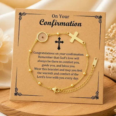 Faith Mustard Seed Cross Pendant Bangle Stainless Steel Heart Beads Chain Bracelet Wholesale Lot Christian Jewelry Gift