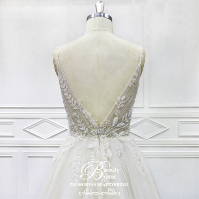 2023 a Line Wedding Dress Modern Applique Beaded European Bridal Wedding Gowns Bride Dresses