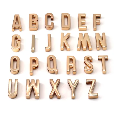 DIY Custom Slider for Designer Jewelry Making Initial Wristband Bracelet Plated Alloy Slide Letter Pendants Unisex Children