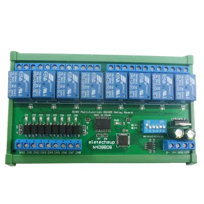 DC 12V/24V Isolated Input 8 Output DIN35 C45 Rail Box UART RS485 Relay Module Modbus RTU Control Switch Board Accessory Relays