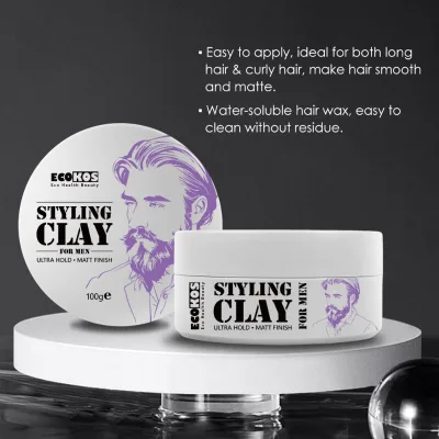 Private Custom Styling Clay 4 Long-Lasting Washable Firm Hold 100G Hair Styling Clay for Men