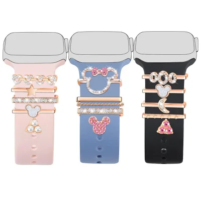 Luxury Bling Cartoon Rhinestone Alphabet Letter Charms for Watch Band