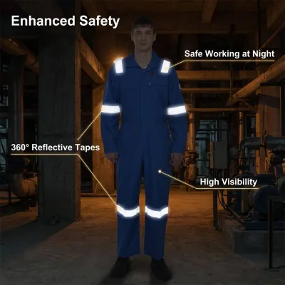 High Risk Arc Flash FR Coverall Anti-static Aramid Electrical Industry Protective Workwear for Technicians