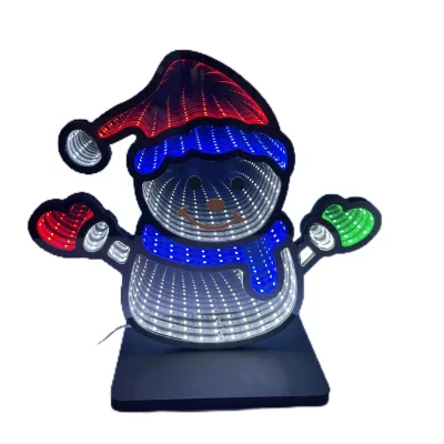 2025 Christmas Snowman LED Acrylic 3D Electronic Sign Decorative Lights IP66 Rated Battery Powered Multicolor