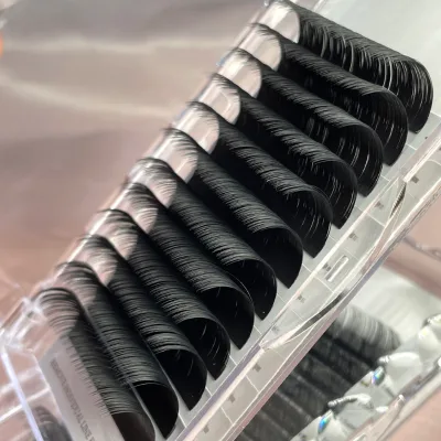 Chasmere Deep Dark Fluffy Matte Black Easy Fanning 0.02 0.03mm Volume Lash Extension Mix Tray Custom Packaging Eyelash Extension