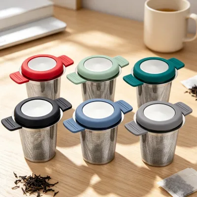 BAMBUS Two Handle Screening Unit Double Handle Tea Strainer Natural Metallic Finish Neat Appearance Suitable for Tea Shop