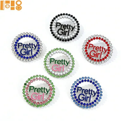 Fashion 4.5cm Pretty Girl Brooches for Girls Alloy Rhinestone Brooch Suit Accessory Friendship Party Theme Gathering Wholesale