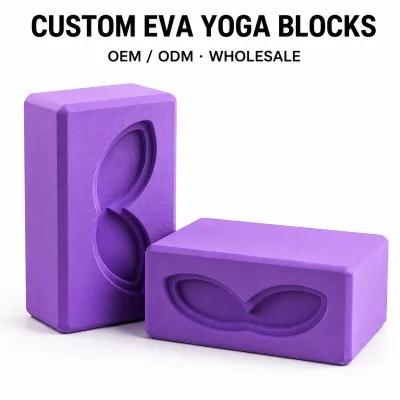 Custom EVA Yoga Blocks Non Slip Foam Yoga Bricks for Pilates Fitness OEM Logo Wholesale Manufacturer