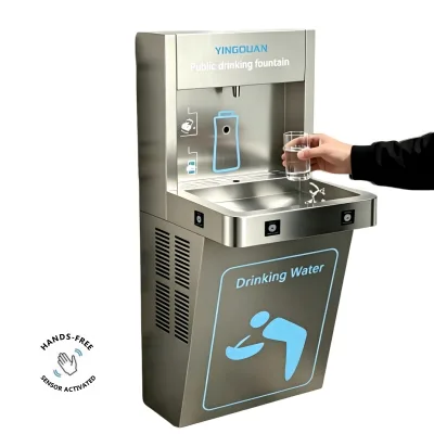 Stainless Steel Water Dispenser Wall Mounted Install Water Filter Pure Cold Water Hospital Clinic Use
