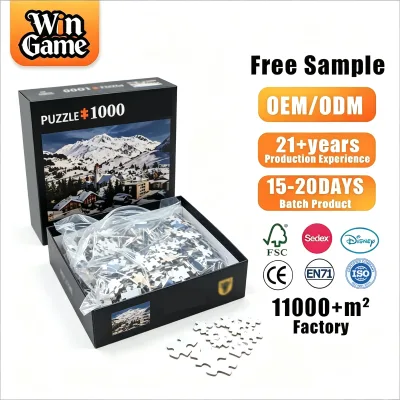 Custom Logo 1000 Piece Jigsaw Puzzle Paper Cardboard Puzzle Personalized for Adult Family Party Gift Box Custom Packaging
