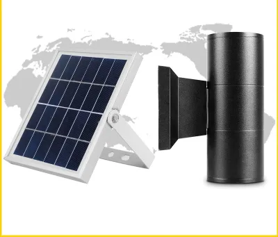 Solar Light Courtyard Outdoor Waterproof Terrace Light Double Head up and Down Induction Luminous Led Outdoor Solar Wall Light