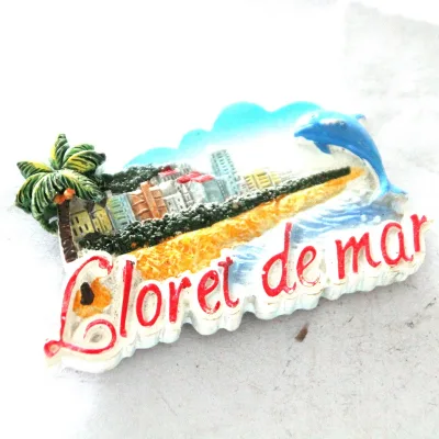 Wholesale Custom Design Lloret De Mar Spain Montenegro Tourist Souvenir Hand Painted Resin Fridge Magnet
