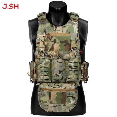 JSH Comfetabale Lightweight Breathable Scratch Resistant Tactical Vest Made of Polyester with Cartridge Pouches for Outdoor Use