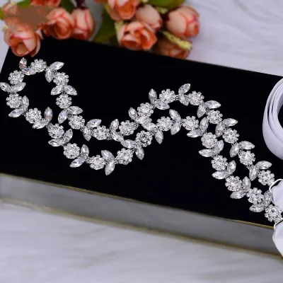 Fashion Trimming High End Decorative Silver Crystal  Rhinestone Applique