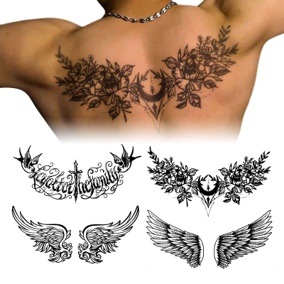 Custom Adult Man Woman Back wings CMYK Printing Waterproof Tattoos Sexy Tattoo Stickers