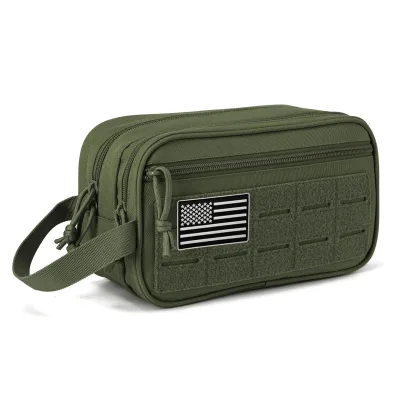 Men Shaving Toiletry Bag Canvas Dopp Kit Travel Organizer Wash Pouch for Camping Hiking Outdoor