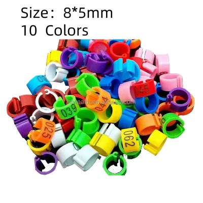 Inner Diameter 8mm Plastic Open Colorful Bird Foot Ring Homing Pigeon Identification Rings