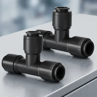 Universal Barbed Tee Connectors 1/4" Drip Irrigation Black Plastic Leakproof Quick Coupling Parts for PE Tubing