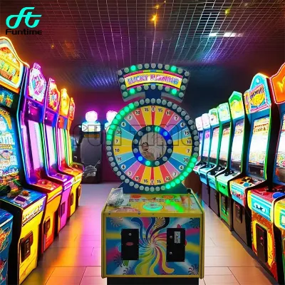 Lucky Turning Spinning Wheel Arcade Lottery Machine Coin Operated Hand Crank Ticket Redemption Game Equipment